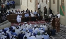 His Highness the Aga Khan speaking outside the Djingarey Ber Mosque in Timbuktu. 2008-04-24